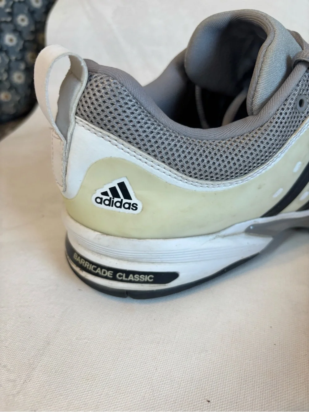 Adidas Men’s Barricade Classic Gray and White Tennis /Pickleball Shoes, size 14